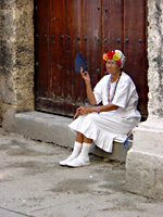 Cubaanse vrouw met sigaar afbeelding